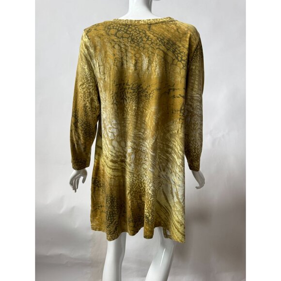 Lori Goldstein XL Animal Print Metallic Tunic Top - Picture 15 of 16
